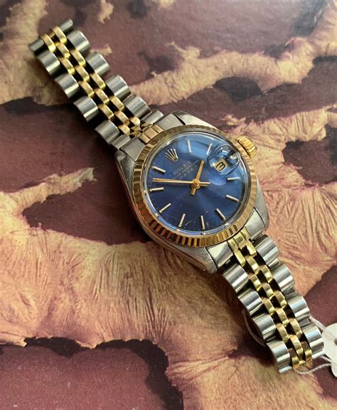 womens silver rolex with blue face|rolex oyster perpetual blue dial.